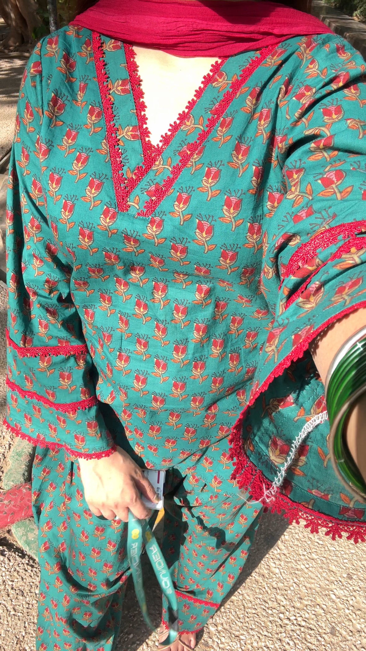 Green farshi suit set