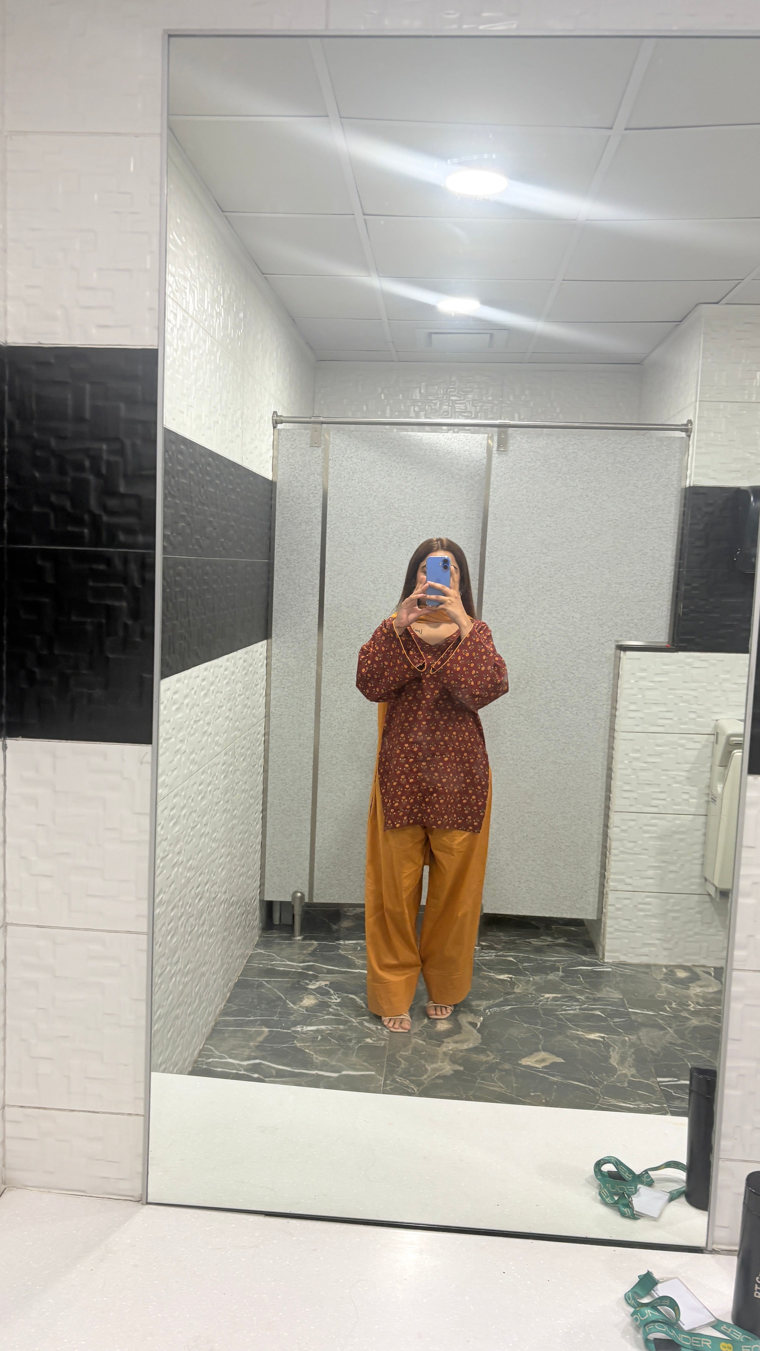 Maroon and mustard faarshi set
