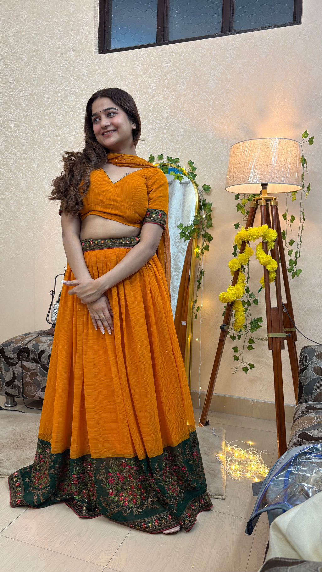 Mustard yellow Lehenga