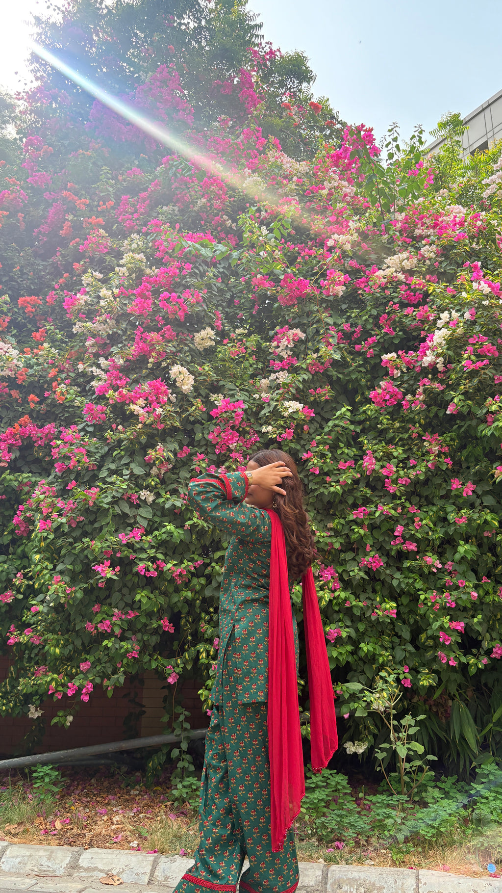 Naaz-e-Green Farshi Suit Set With Dupatta | Pure Cotton Fabric
