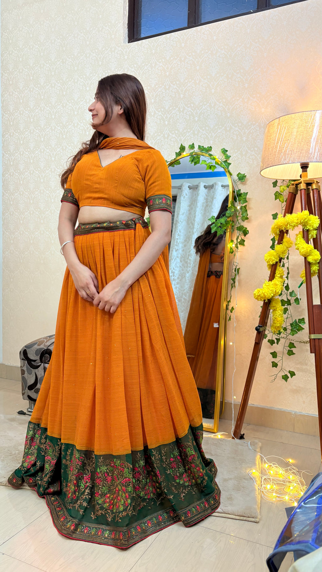 Mustard yellow Lehenga
