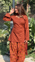 Rust farshi suit set