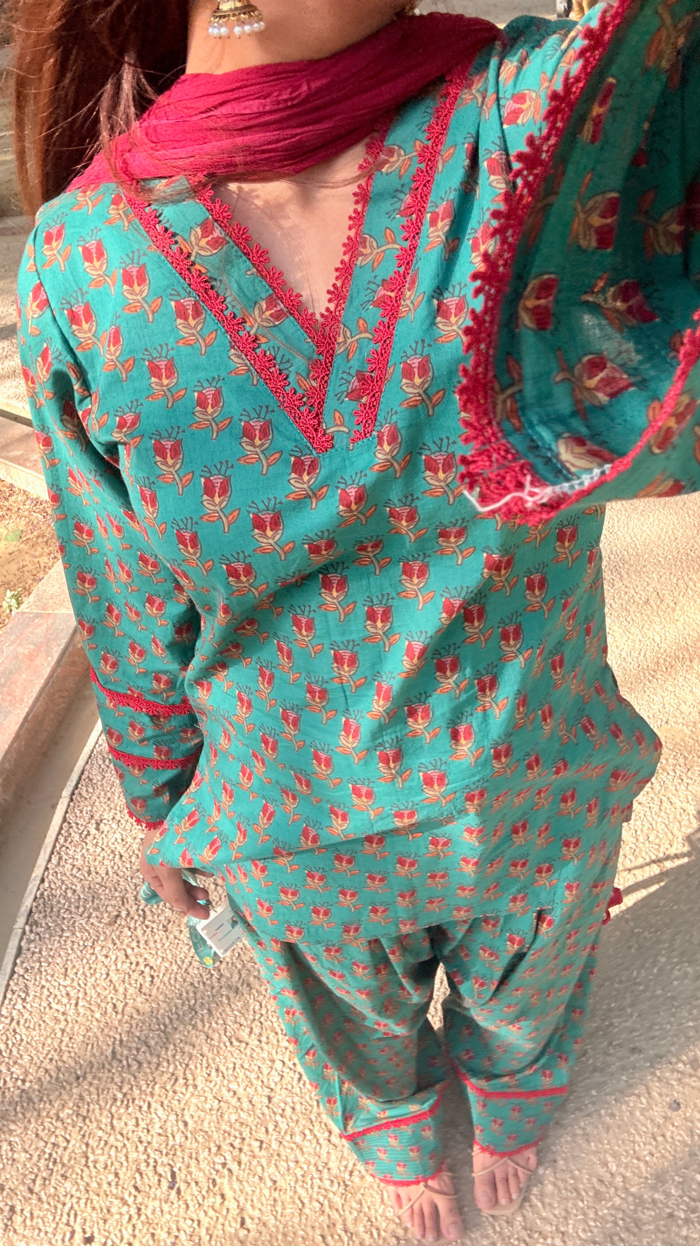 Green farshi suit set