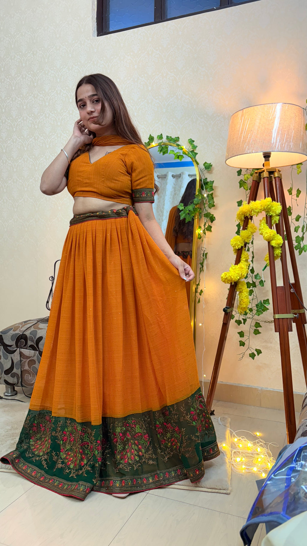 Mustard yellow Lehenga