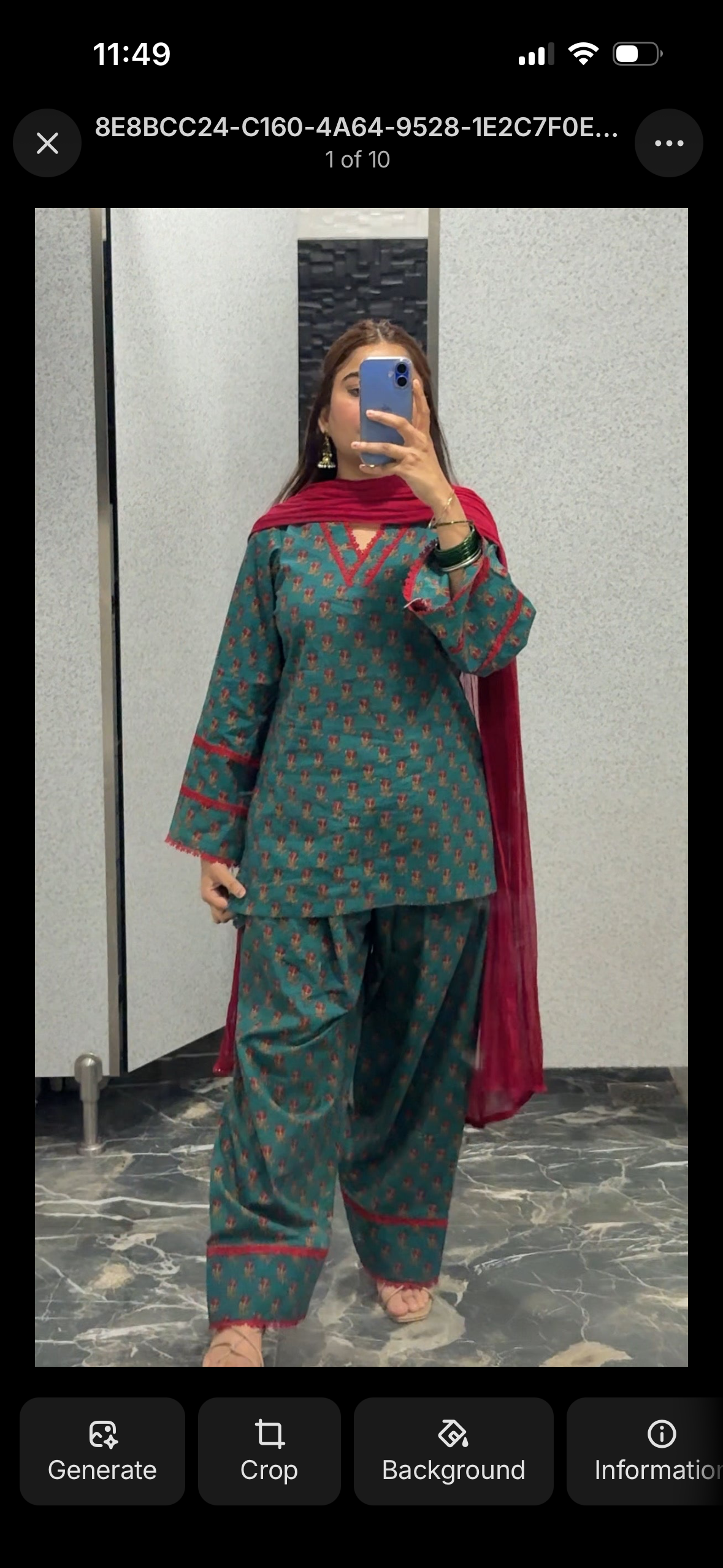 Naaz-e-Green Farshi Suit Set With Dupatta | Pure Cotton Fabric