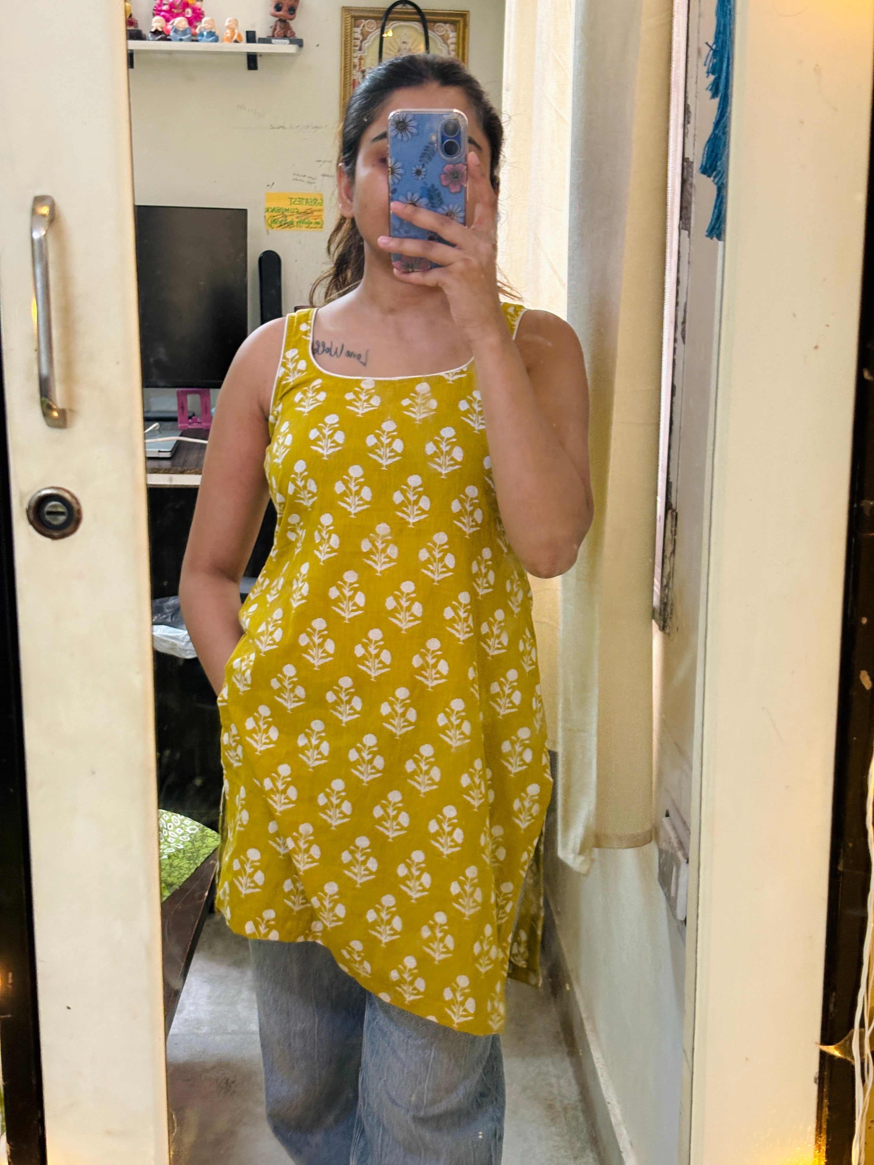 Yellow Short kurti