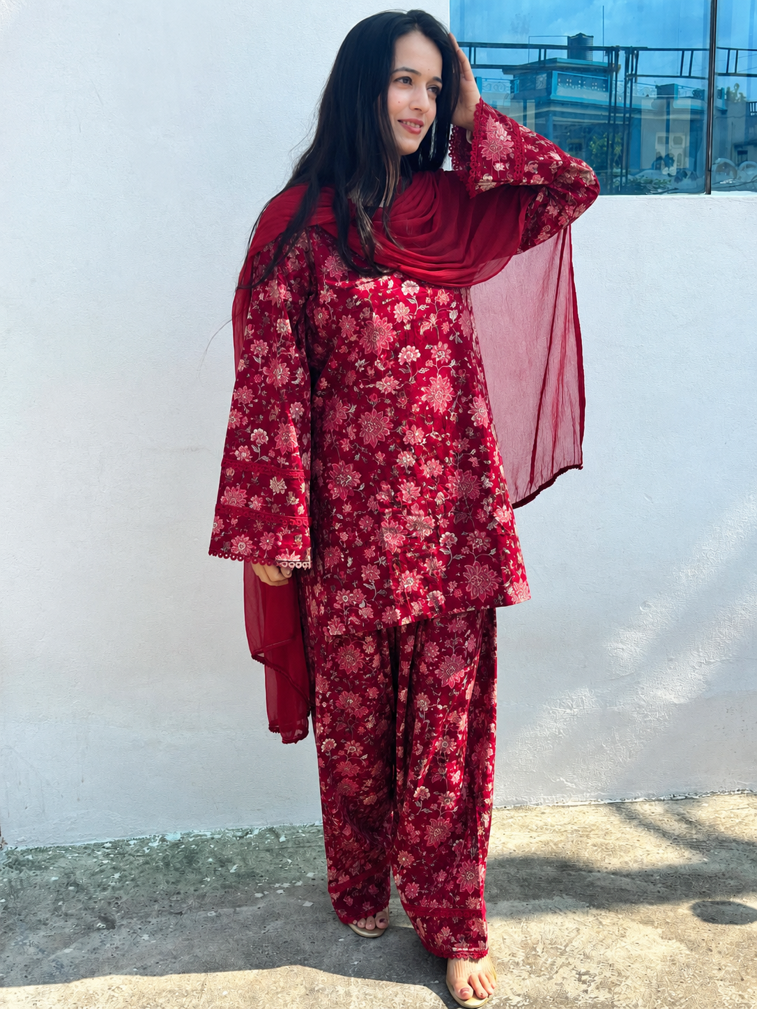 Red farshi suit set