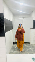 Maroon and mustard faarshi set