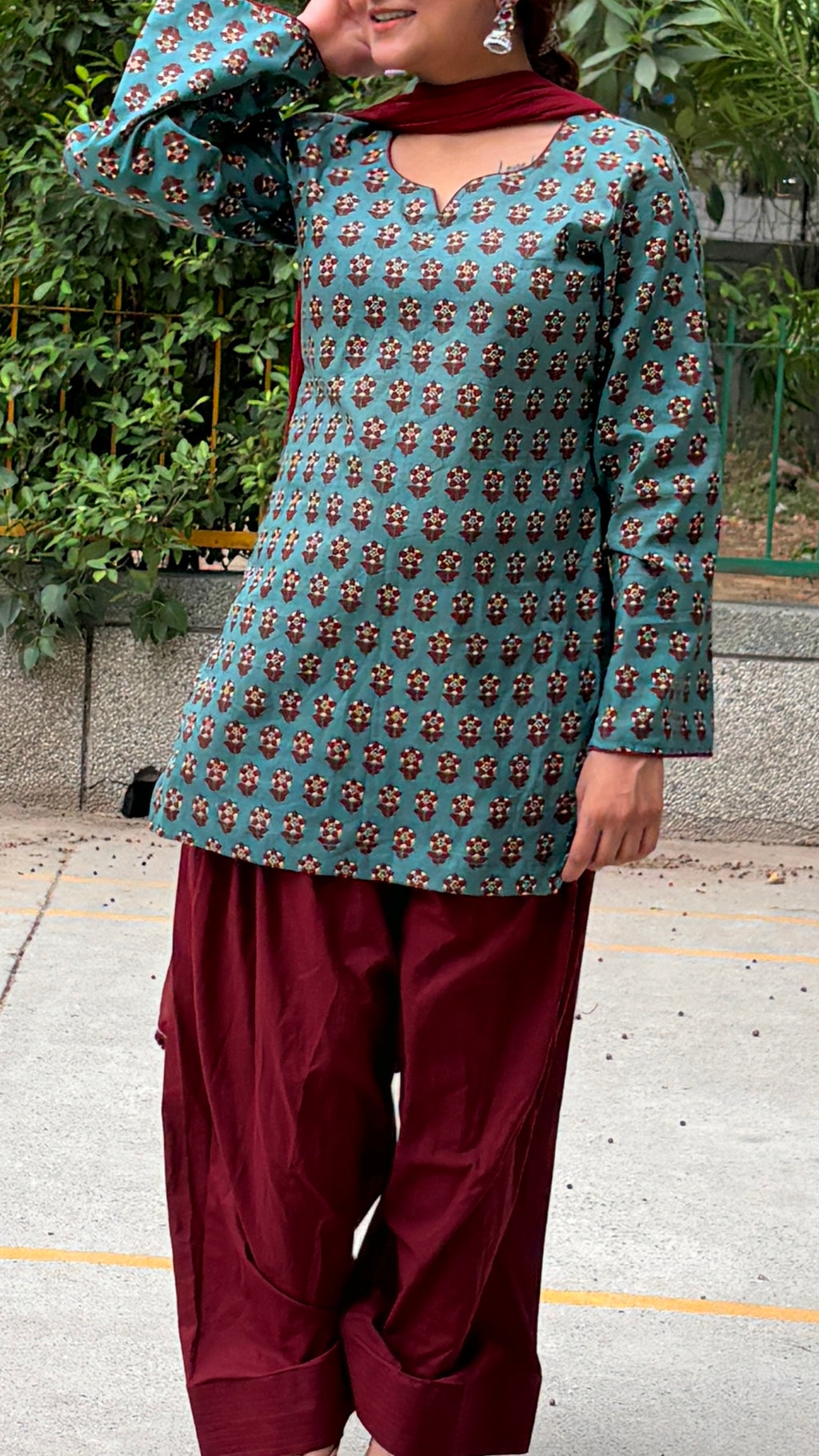 Teal farshi suit set