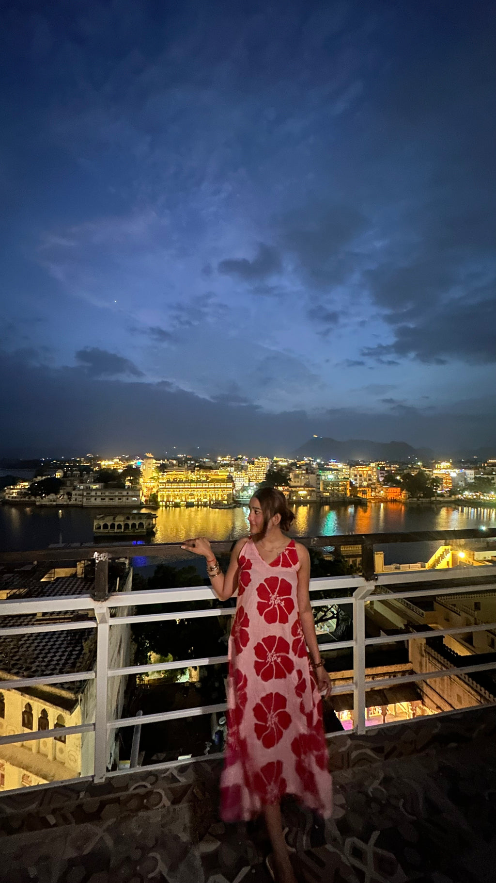 Red floral dress