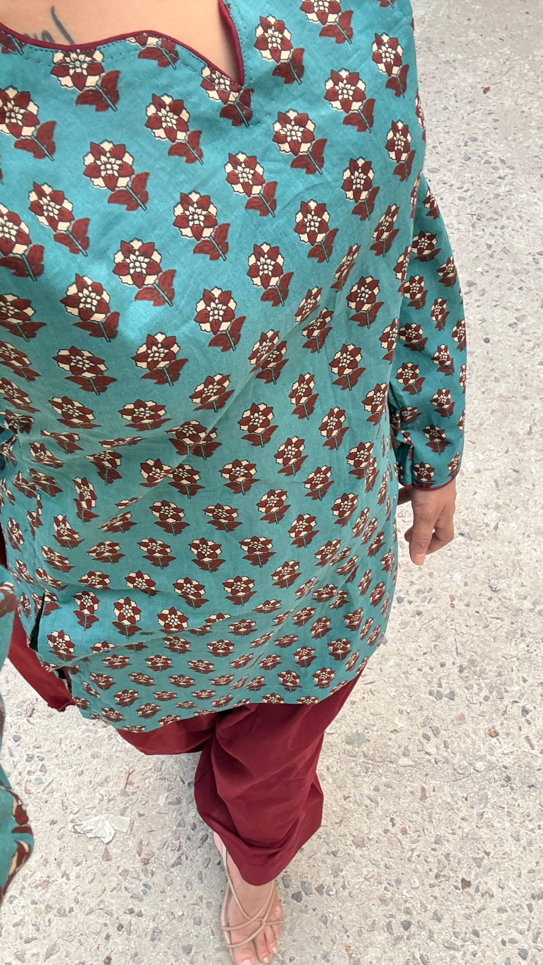 Teal farshi suit set