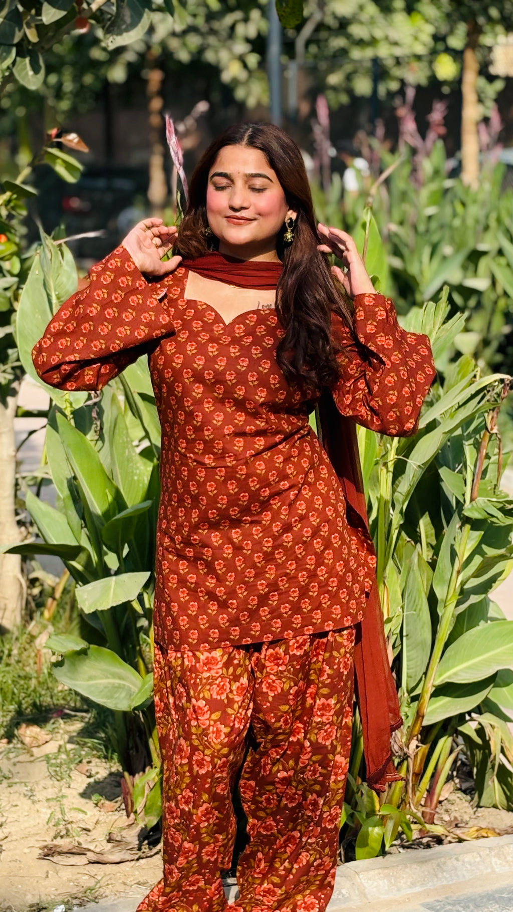 Rust farshi suit set