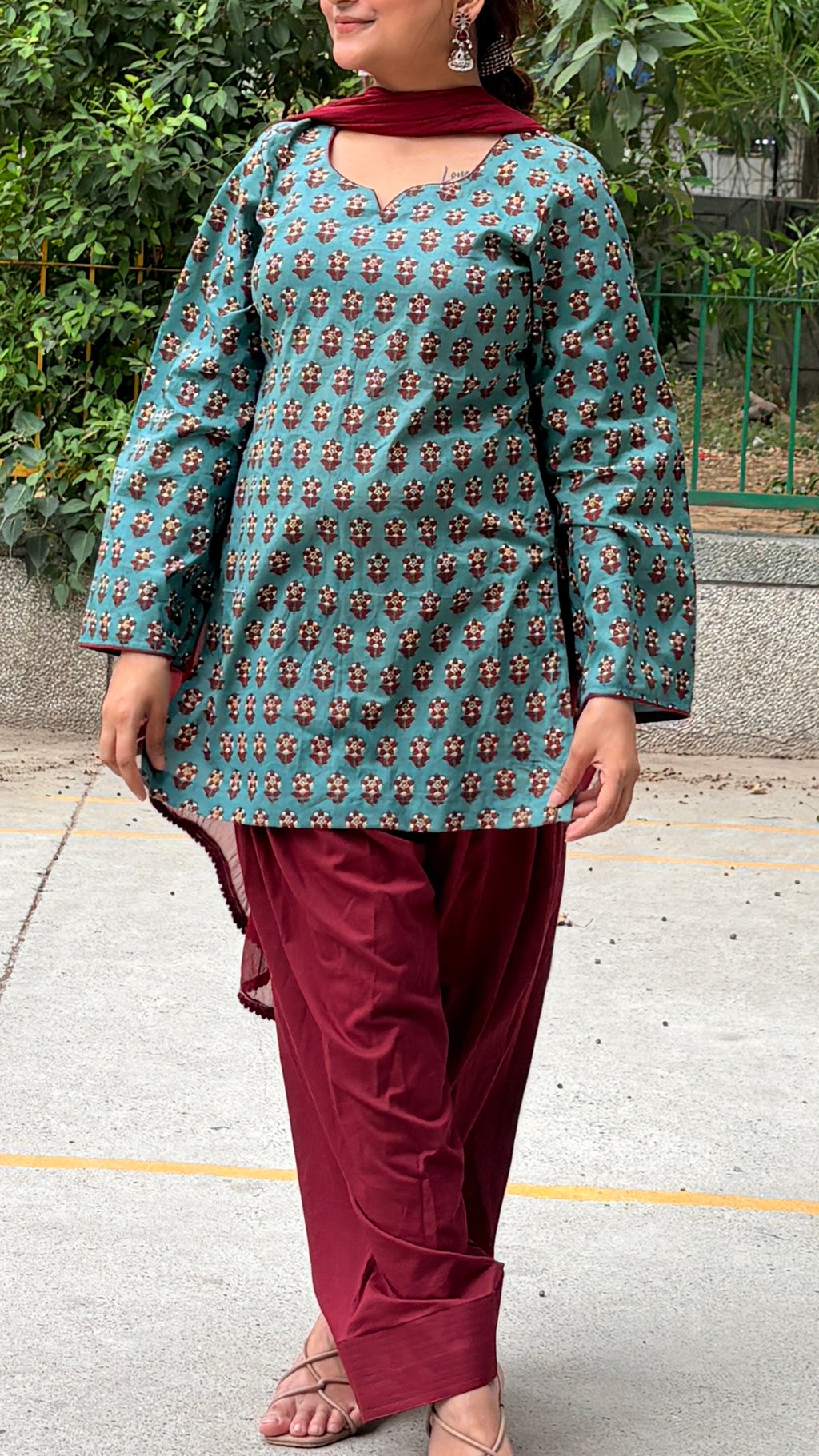Teal farshi suit set