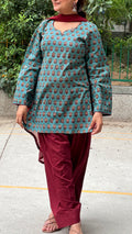 Teal farshi suit set
