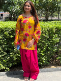Mustard and pink farshi set