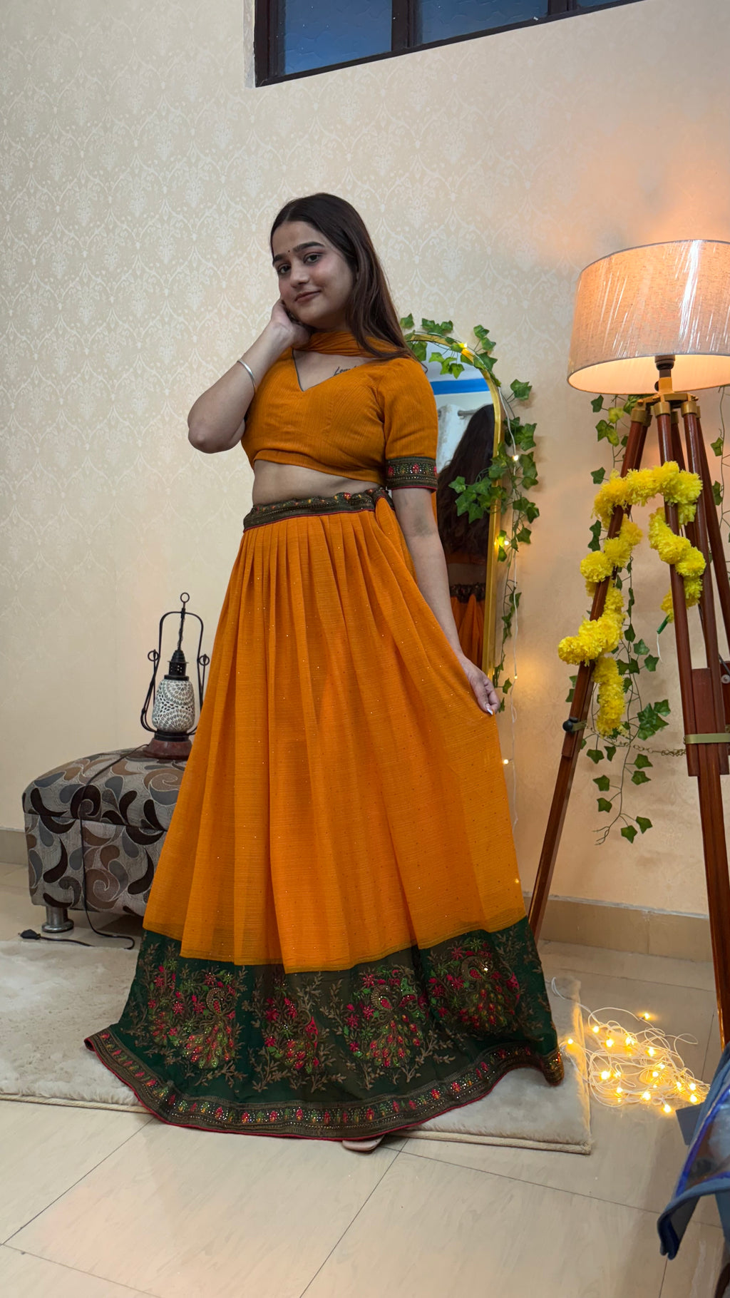 Mustard yellow Lehenga