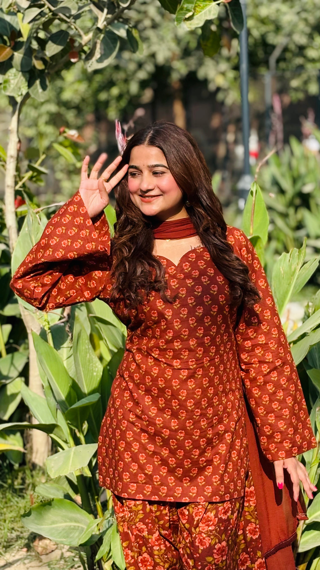 Rust farshi suit set