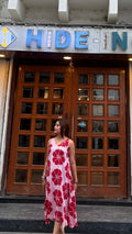 Red floral dress