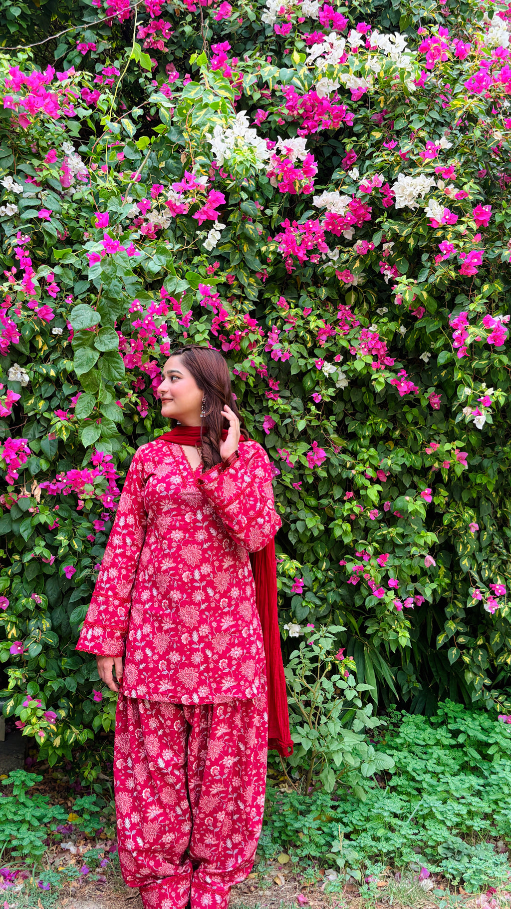 Rang-e-Rani Pink Traditional Farshi Suit Set With Dupatta | Pure Cotton Fabric