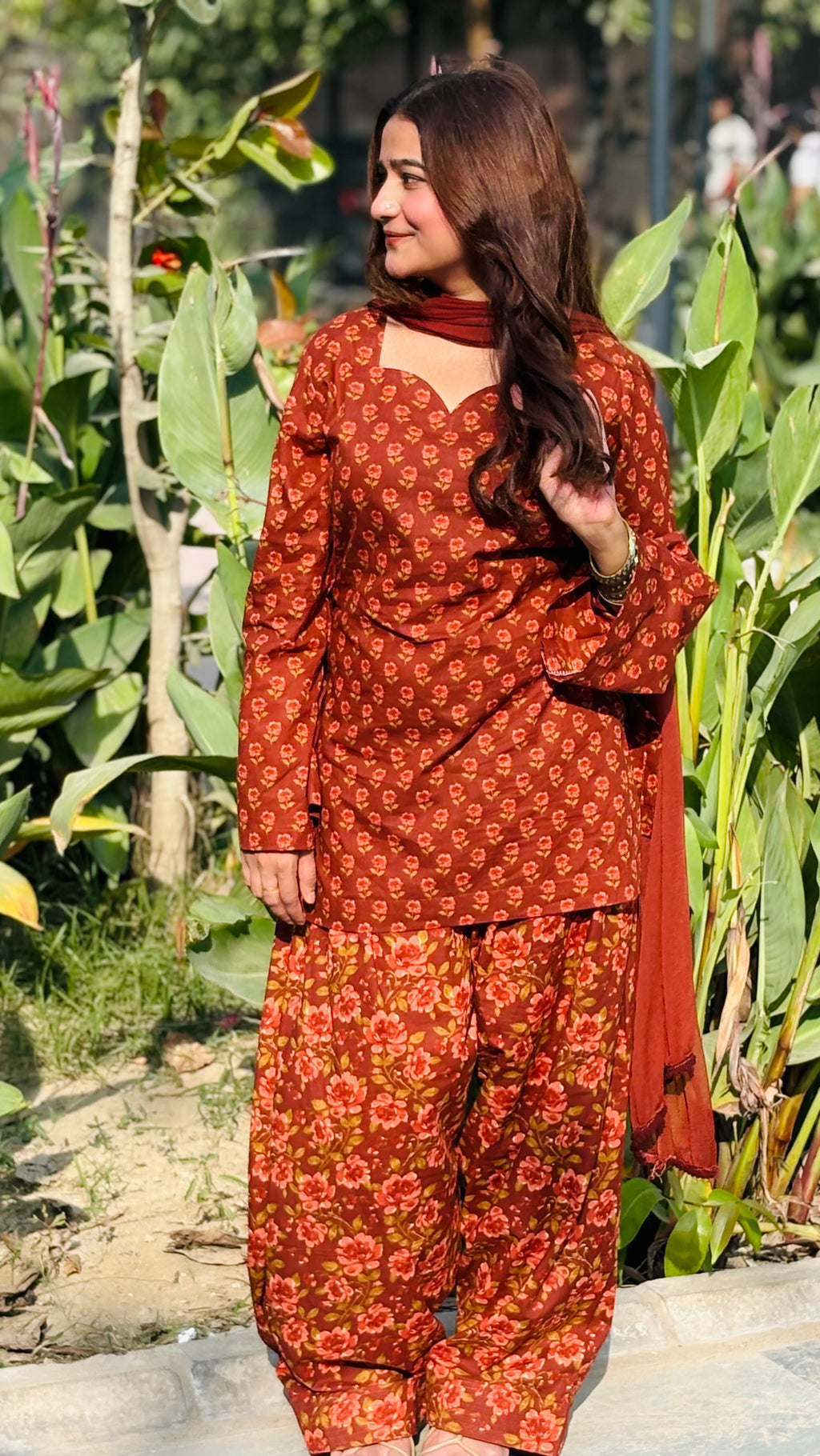 Rust farshi suit set