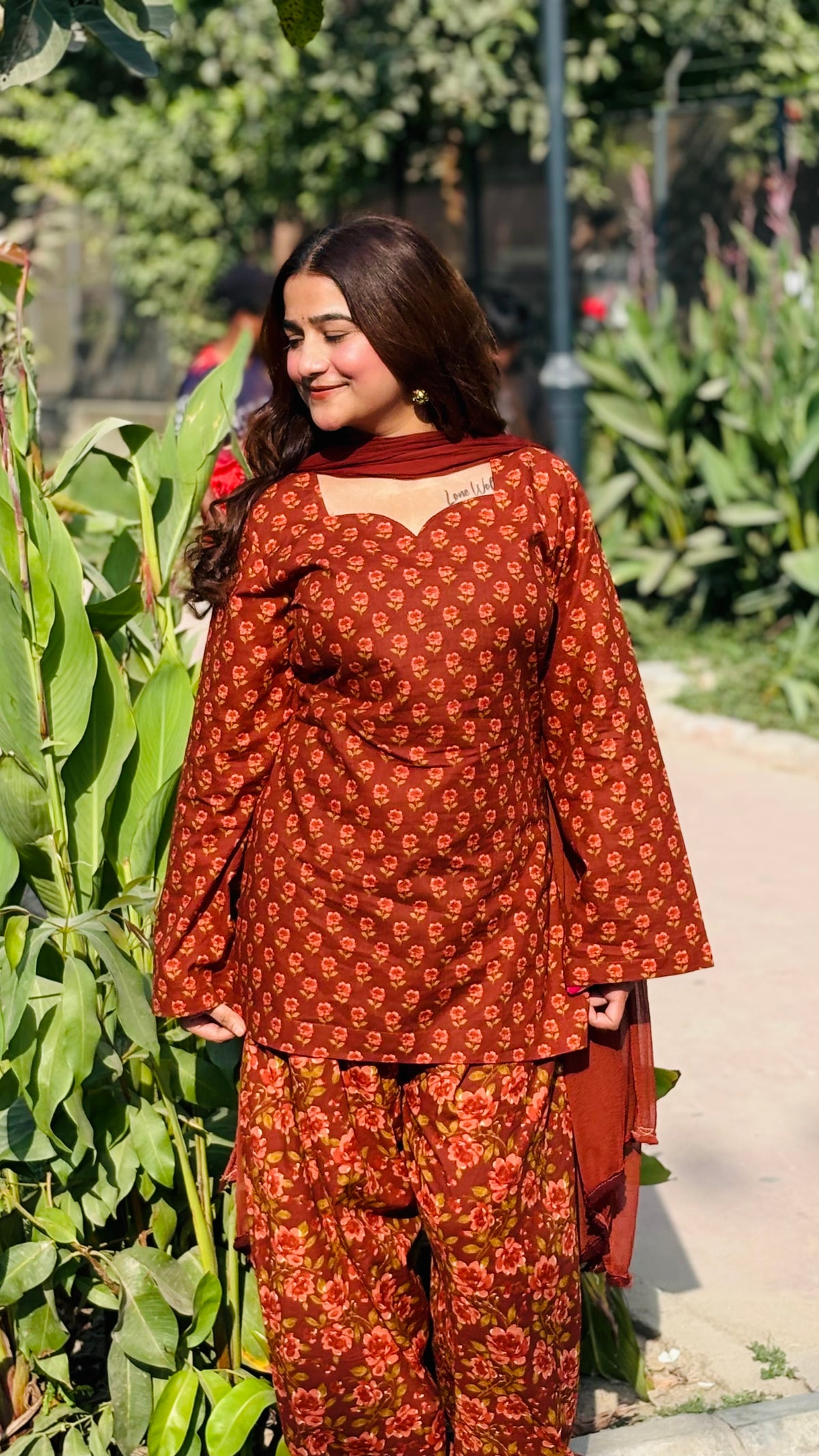 Rust farshi suit set