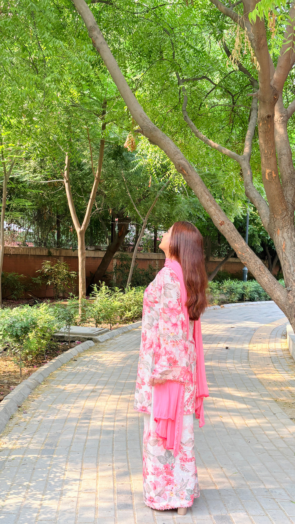 Peach floral suit set