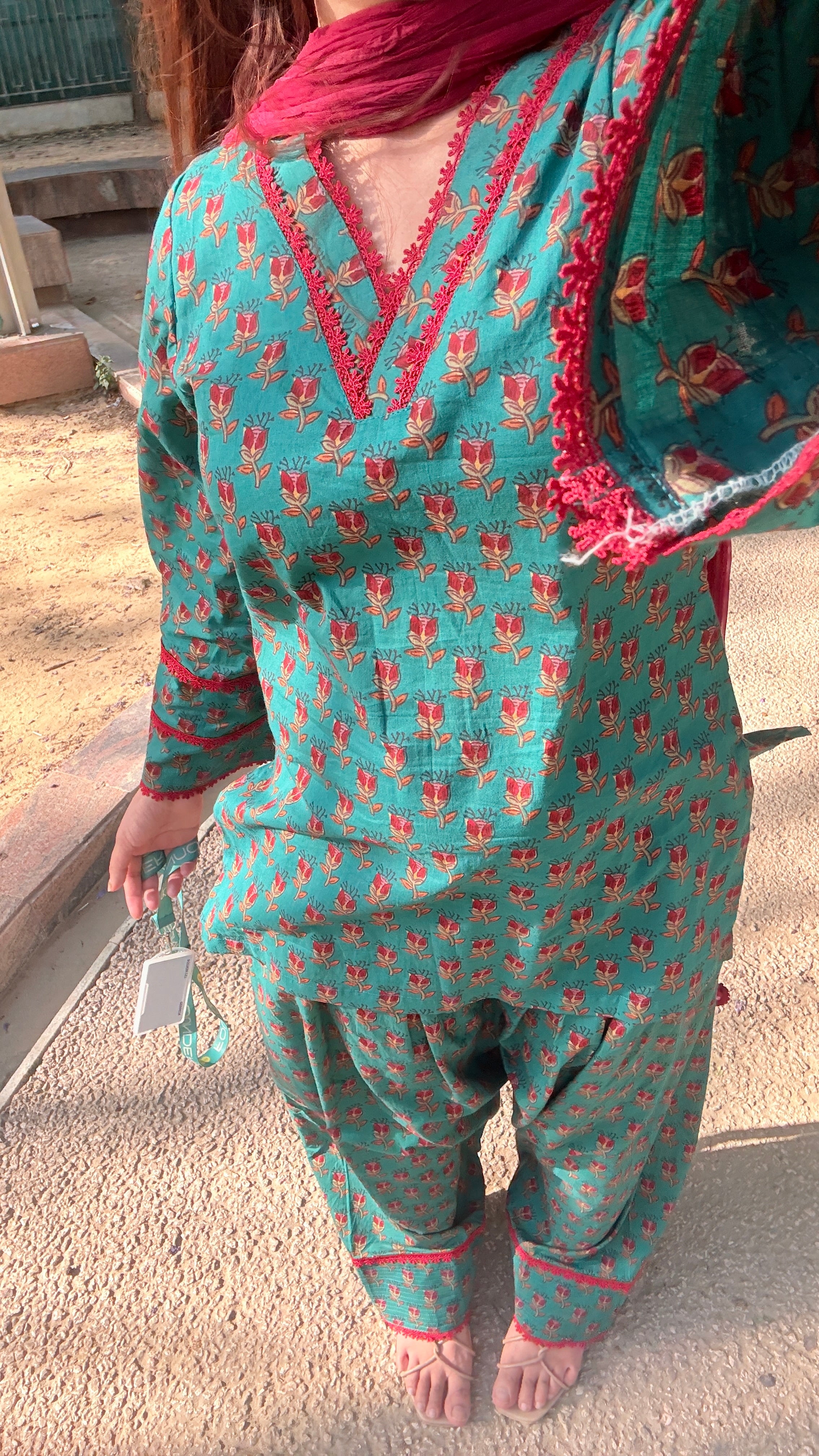 Green farshi suit set