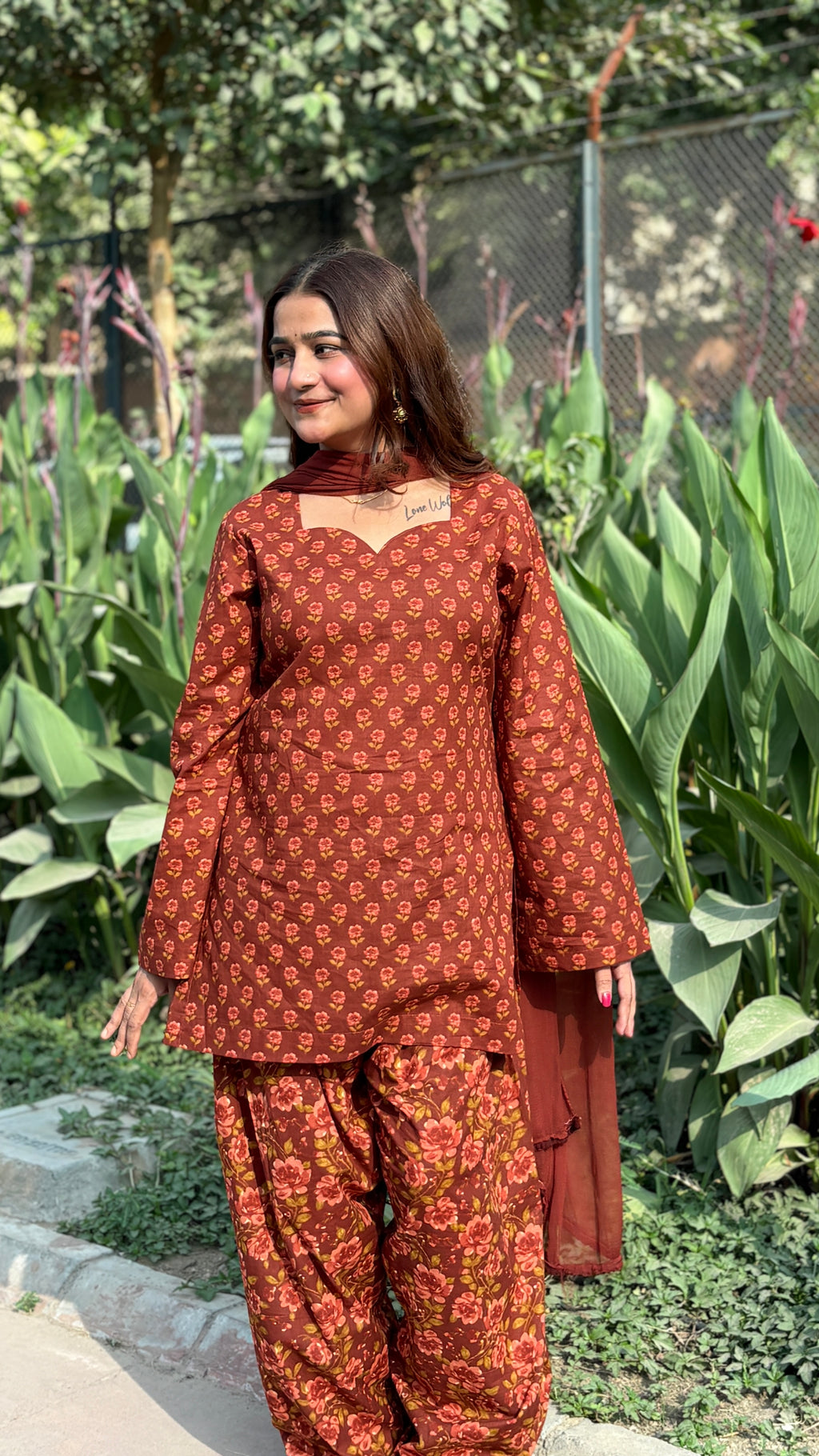 Rust farshi suit set