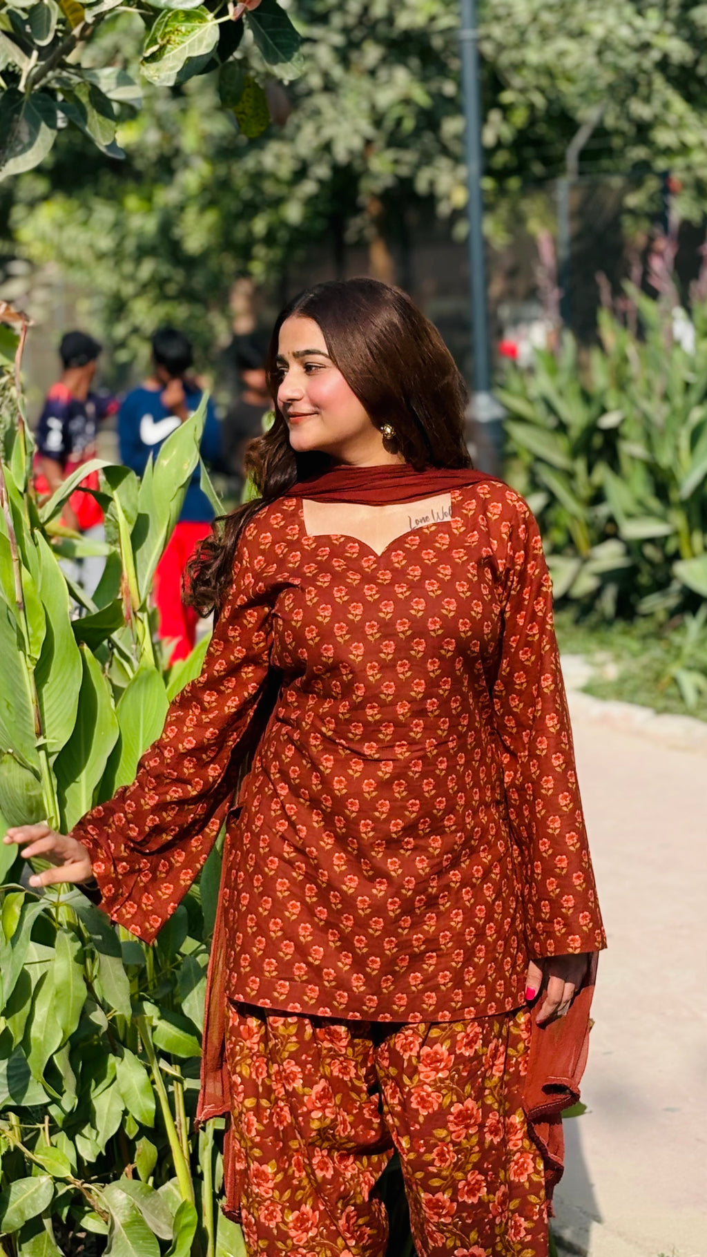 Rust farshi suit set