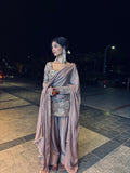Brown short kurti with farshi