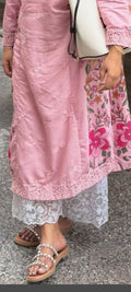 Lace border white pant