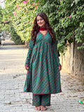 Naaz-e-Green Viral Floral Print Anarkali Set with Dupatta