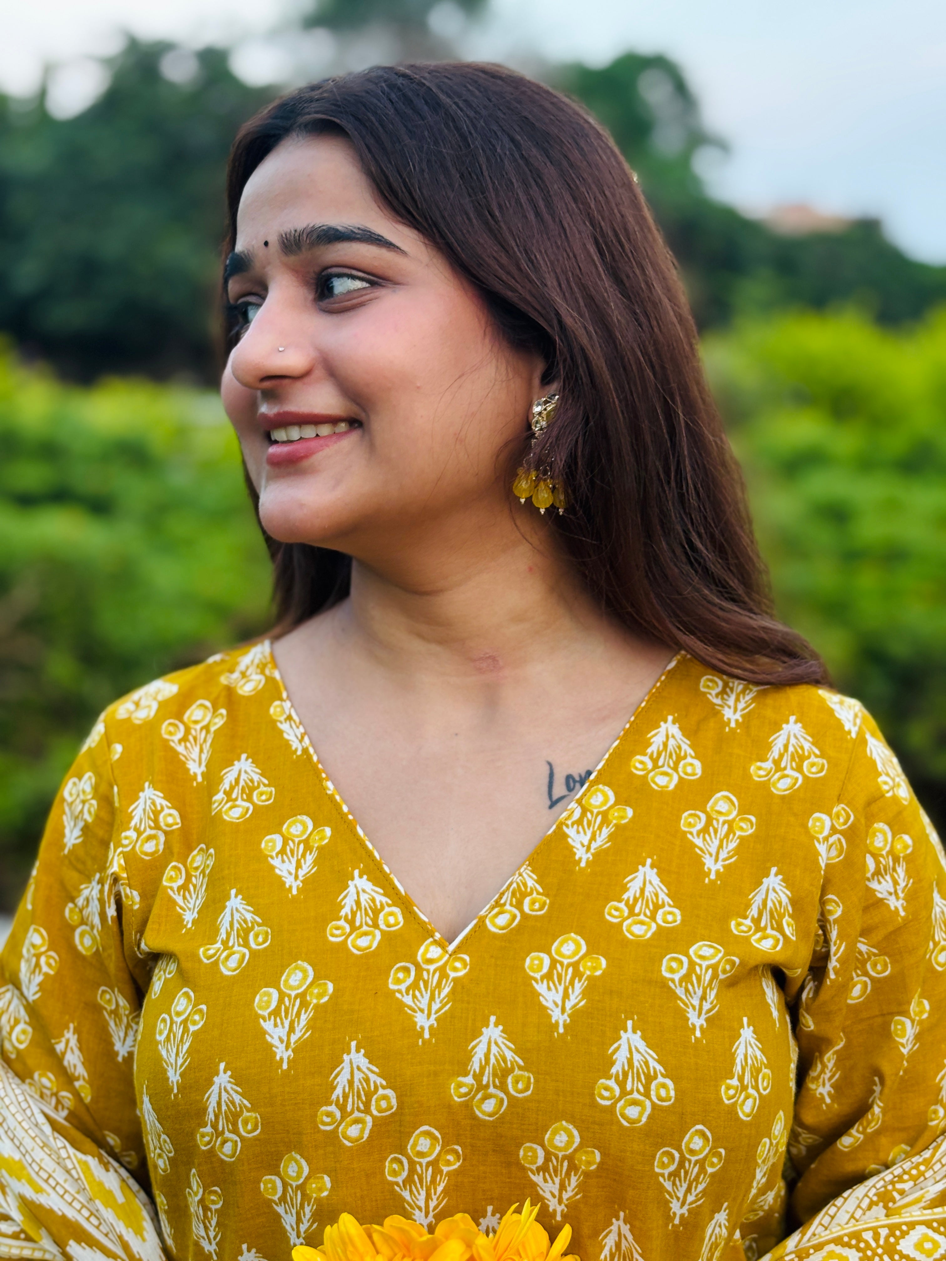 Hand‑Block Print Cotton Kurta Set (Kurta + Pant + Dupatta)