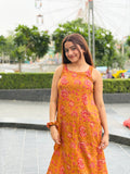 Mustard Floral Cotton Straight Set