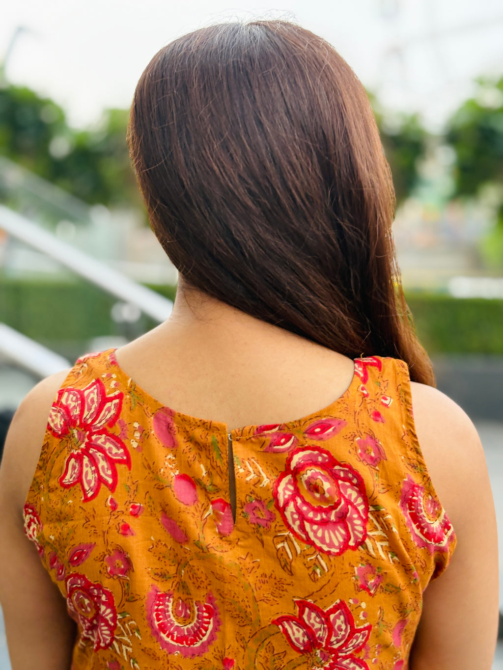 Mustard Floral Cotton Straight Set