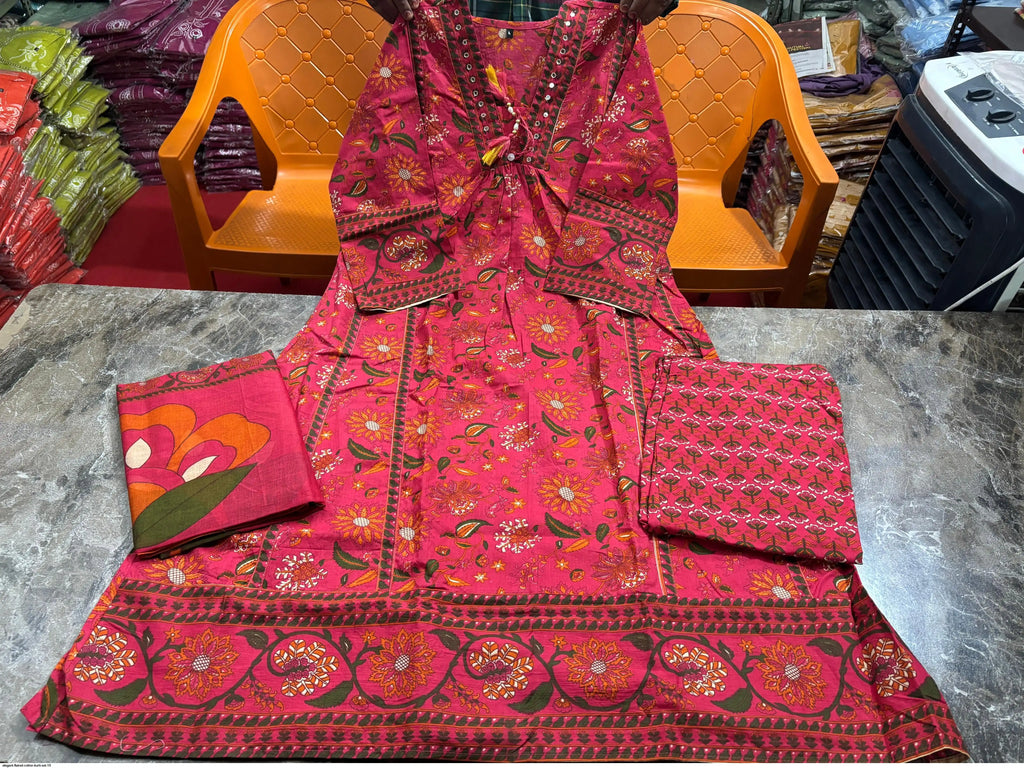 ELEGANT FLAIRED COTTON KURTI SET