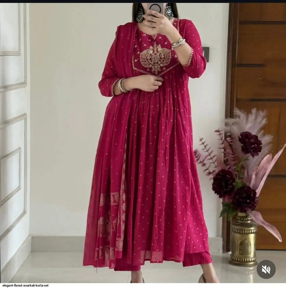ELEGANT FLARED ANARKALI KURTA SET