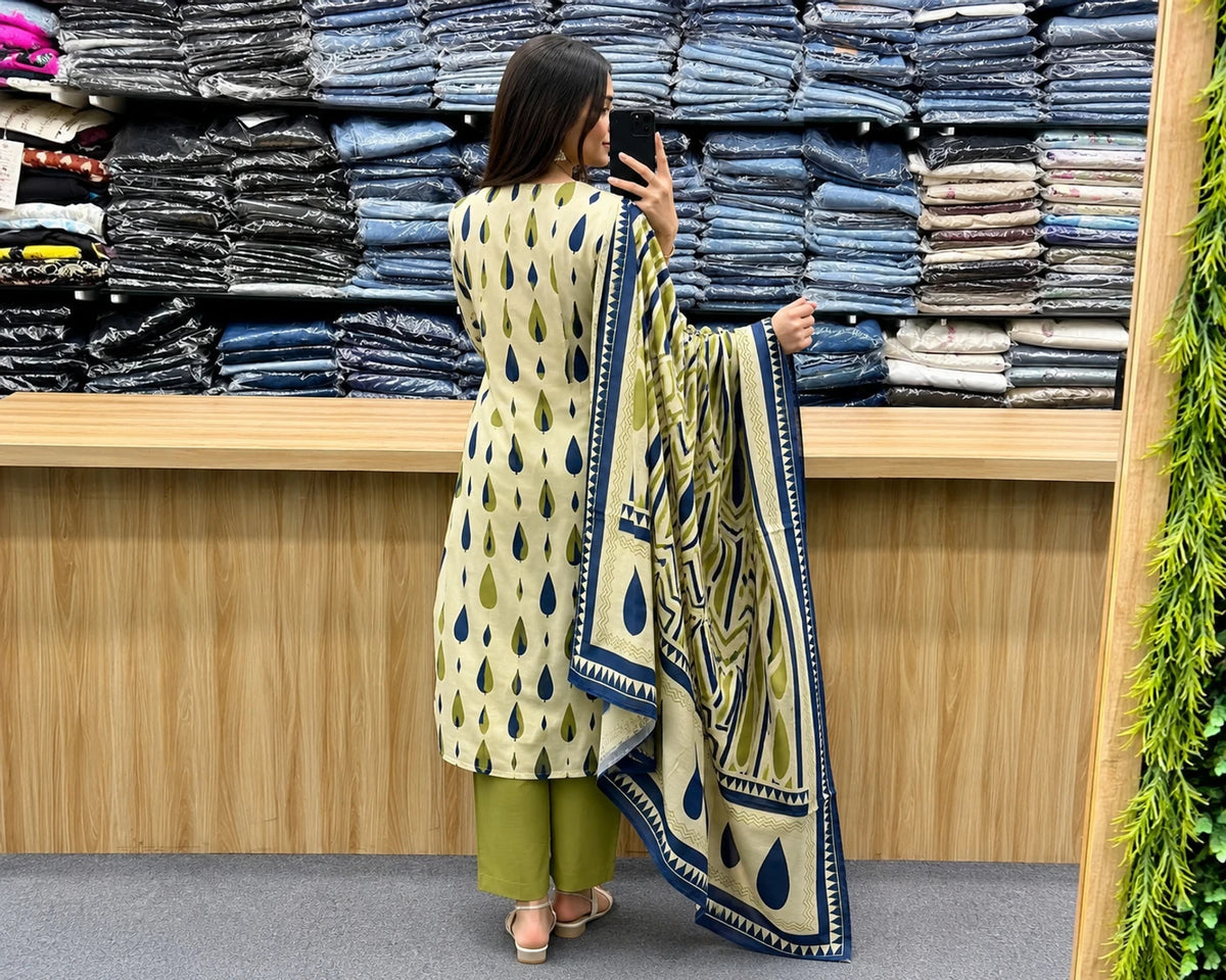 FANCY A LINE STYLE KURTI WITH PATTERN PANT B