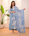 Women floral printed kurta dupatta pant set Floral Print Kurta, Trouser/Pant & Dupatta Set