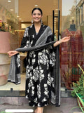 Women Viscose Rayon Kurta Palazzo Dupatta Set